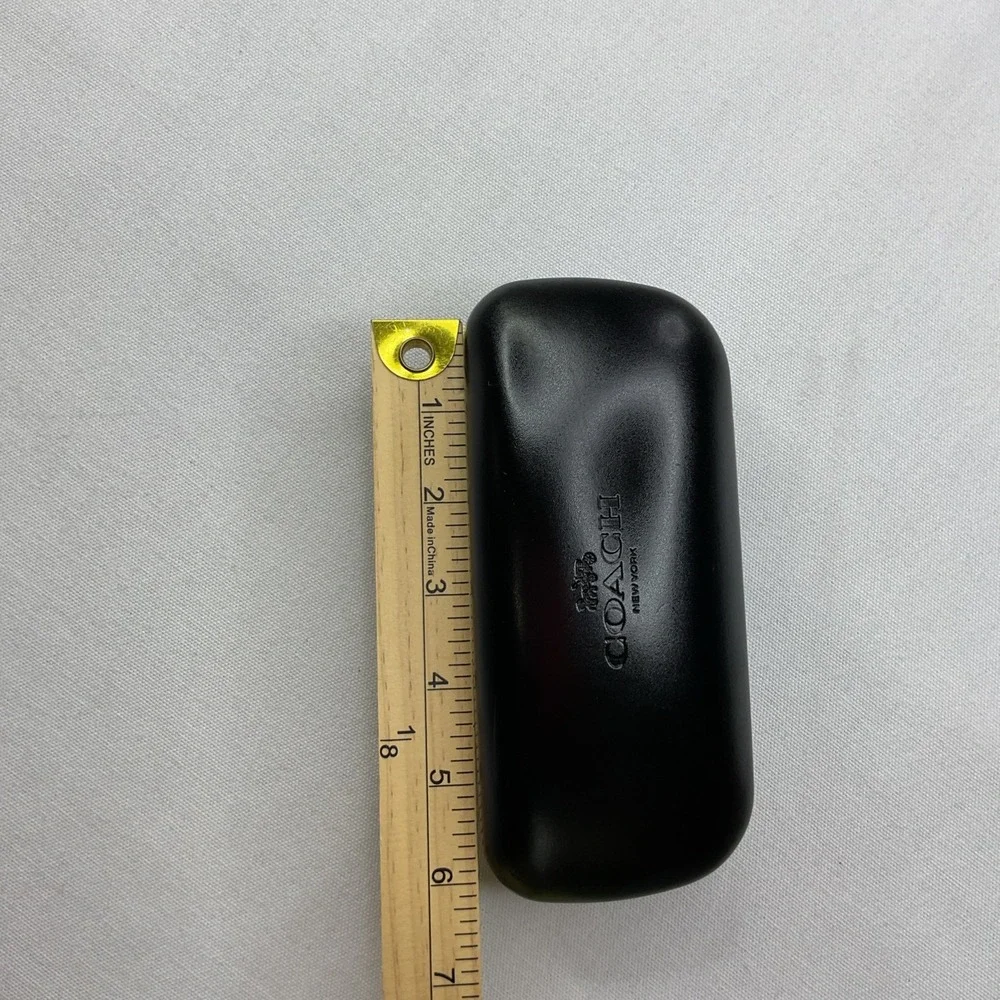 Coach Black Leather Eyeglass Case Hard Snap Sunglasses Case Designer Unisex